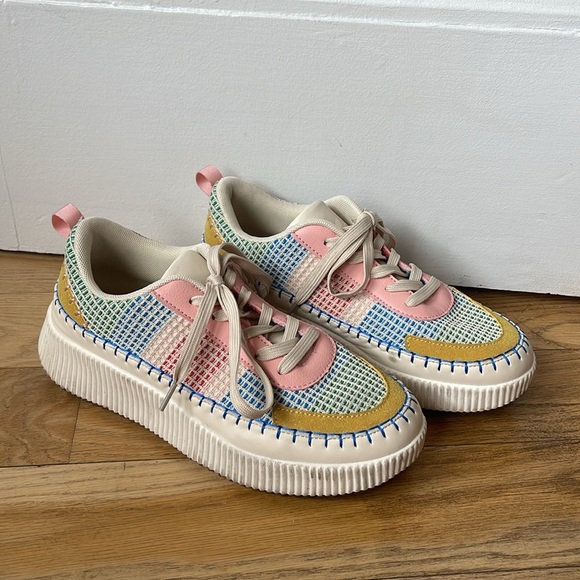 Nicole Miller Brita Sneakers Multicolored Women Size 8.5 / 9 Tennis Shoes - Picture 1 of 5